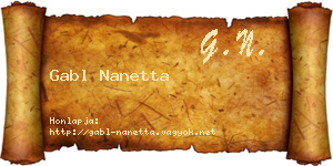 Gabl Nanetta névjegykártya